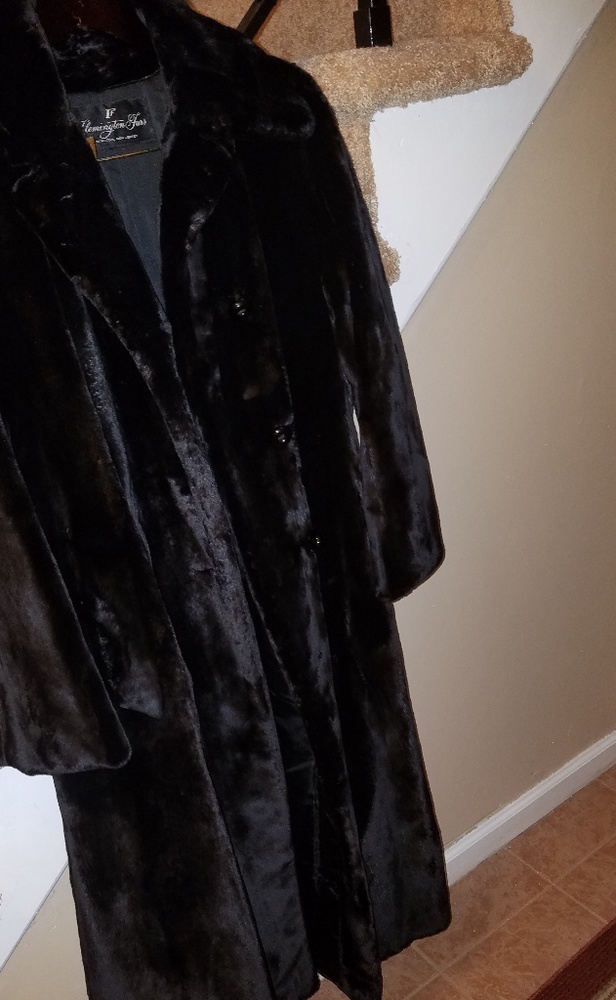 Full length beaver real fur coat
